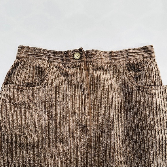 Vintage BFA Classics Brown Corduroy Broad Wale Midi Skirt - Picture 2 of 8